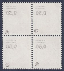 Yugoslavia 1990 postage stamp overprint flaw gone through paper print offset