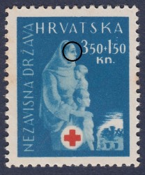 Postage stamp plate error: Blue dot on mother's eye
