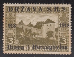 SHS Bosnia and Herzegovina postage stamp overprint error 918 instead of 1918