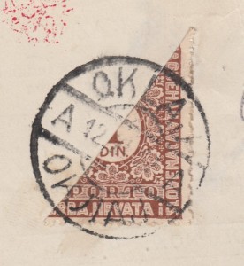 Yugoslavia postage due, used halved