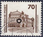 GDR DDR 1990 Opera house Dresden postage stamp plate flaw 3348I