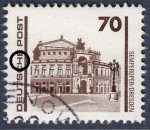 GDR DDR 1990 Opera house Dresden postage stamp plate flaw 3348IV