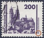 GDR DDR 1990 Cathedral in Madgeburg postage stamp plate flaw 3351I