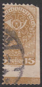 German-Austria postage stamp flaw: perforation variety