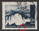 Broken frame below the letter V in DRŽAVA
