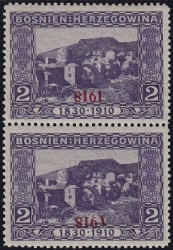 Inverted overprint with rotated number 1 in 1918
