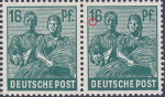 Allied occupation of Germany postage stamp error Colored dot below numeral 1.
