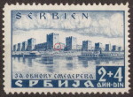 Postage stamp of Serbia, 1941, plate flaw 49I Smederevo fortress