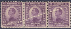Yugoslavia 1921 postage stamp freak : paper crease