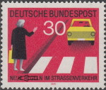 Germany, postage stamp plate error: Damaged letter U in NEUE BUND 673I