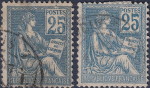 France, type Mouchon, Type I on the left side, numerals not well centered