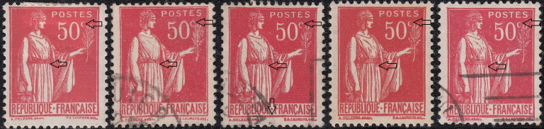 France, type Peace stamp: Types I and II