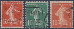 France, Sower by Roty stamp, Types IA, IB and IC