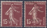 France, Sower by Roty stamp, Types I and II