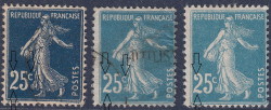 France, Sower by Roty stamp, Types I, II and IIIA