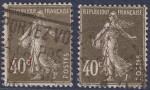France, Sower by Roty stamp, 40 centimes, Types I and II