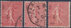 France, type Roty stamp, Types I, II and III