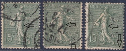 France, type Roty stamp, Types I, II and III