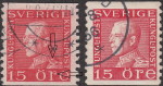 Sweden, postage stamp Gustaf V: Types I and II