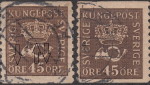 Sweden, postage stamp post horn: Types II and I