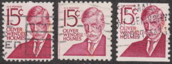USA postage stamp Oliver Wendell Holmes Types I, II and III