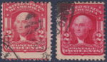 USA postage stamp Washington Types II and I