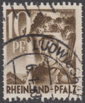 Germany, Rheinland-Pfalz postage stamp: Double perforation vertically