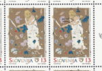 Slovenia, plate error on postage stamp: Red dot on Angel's arm