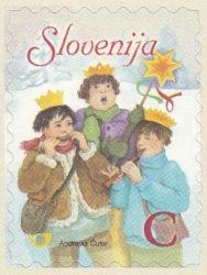 Slovenia, Christmas stamp Type II (2007): perforation wavy, wide, corners in right angle; raster rough