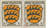 Germany (French Occupation Zone) stamp plate error: Lower left corner and L of LOUIS damaged