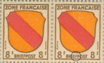 Germany (French Occupation Zone) stamp plate error: F in BRIEFPOST damaged