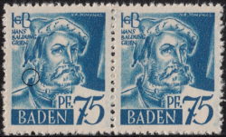 Germany, Baden postage stamp: Hans Baldung Types II and I