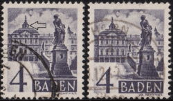 Germany, Baden postage stamp: Palace Rastatt, Types VII and VIII