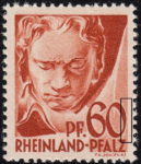 Germany, Rheinland-Pfalz postage stamp: Beethoven, Type V