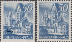 Germany, Rheinland-Pfalz postage stamp: Mainzer Dom, Types III and IV