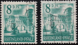 Germany, Rheinland-Pfalz postage stamp: Porta Nigra, Types IV and V