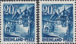 Germany, Rheinland-Pfalz postage stamp: Winery, Types I and II