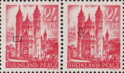 Germany, Rheinland-Pfalz postage stamp: Wormser Dom, Types IV and III
