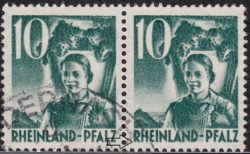 Germany, Rheinland-Pfalz postage stamp: Winegrower, Type III