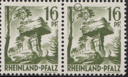 Germany, Rheinland-Pfalz postage stamp: Teufels Tisch, Types I and II