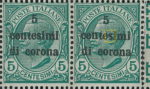 Italy Trento Trieste Dalmatia postage stamp overprint error: Letter s in centesimi damaged.