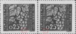 Slovene Littoral postage stamp flaw Thin line connecting the lower frame and the lowest grape (the left stamp).