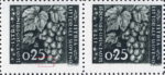 Slovene Littoral postage stamp flaw Additional grape below numeral 5 in denomination.