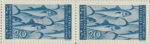 Slovene Littoral postage stamp flaw Colored spot above the fifth fish.