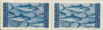 Slovene Littoral postage stamp flaw Colored spots around the head of the second fish, white spot in zero in denomination.