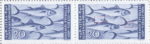 Slovene Littoral postage stamp flaw Colored smudge above the fifth fish, colored dot below the tail of the fourth fish.