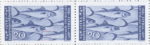 Slovene Littoral postage stamp flaw Vertical thin line over the tail of the sixth fish.