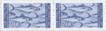 Slovene Littoral postage stamp flaw White spot on the tail of the first fish.