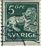 Sweden, postage stamp lion Type 1