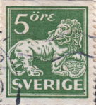Sweden, postage stamp lion Type 2